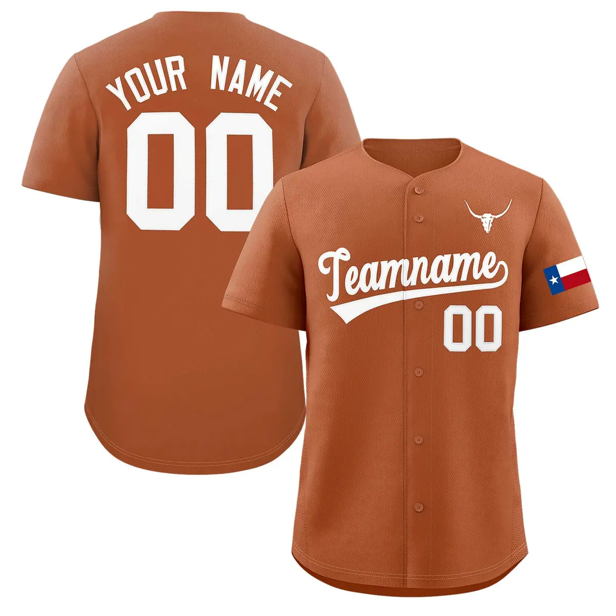 Orange White Texas Flag Classic Authentic Baseball Jersey