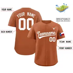 Orange White Texas Flag Classic Authentic Baseball Jersey 2