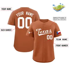 Orange White Texas Flag Classic Authentic Baseball Jersey 2