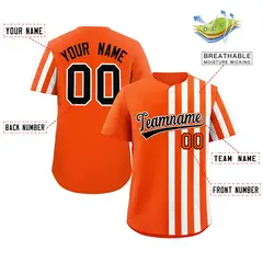 Orange White Thick Stripe Authentic Baseball Jersey 2