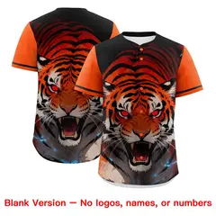 Orange White Tiger Graffiti Animal Series Baseball Jersey 7