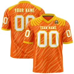 Orange White Tiger Stripe Graffiti Authentic Football Jersey 1