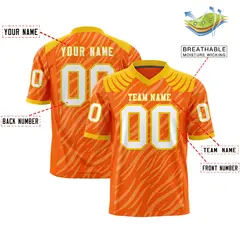 Orange White Tiger Stripe Graffiti Authentic Football Jersey 2