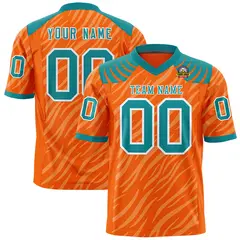 Orange White Tiger Stripe Graffiti Authentic Football Jersey 1