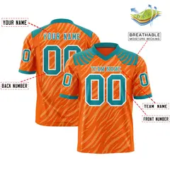Orange White Tiger Stripe Graffiti Authentic Football Jersey 2