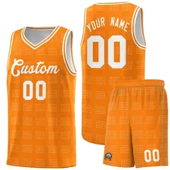Orange White Trailblazer Dot Pattern Basketball Jersey 1
