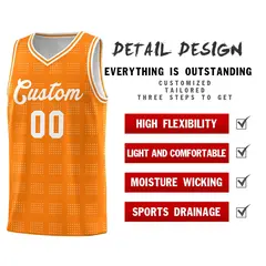 Orange White Trailblazer Dot Pattern Basketball Jersey 2