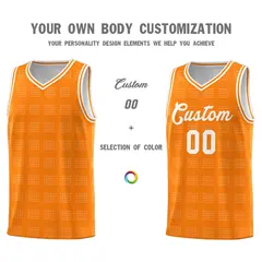 Orange White Trailblazer Dot Pattern Basketball Jersey 3