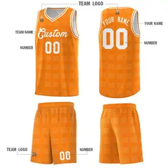 Orange White Trailblazer Dot Pattern Basketball Jersey 5