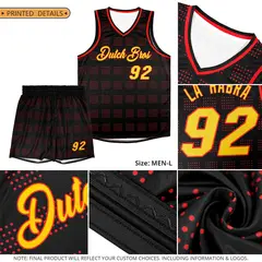 Orange White Trailblazer Dot Pattern Basketball Jersey 6