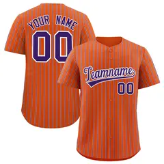 Orange White Tricolor Stripe Baseball Jersey 1