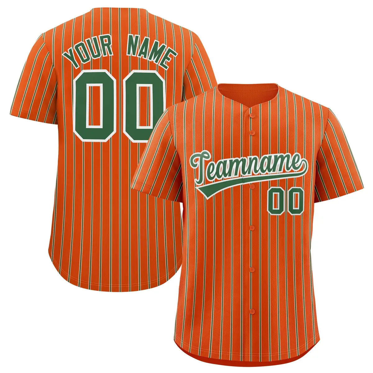 Orange White Tricolor Stripe Baseball Jersey