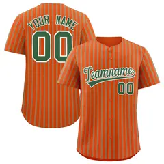Orange White Tricolor Stripe Baseball Jersey 1