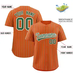 Orange White Tricolor Stripe Baseball Jersey 2