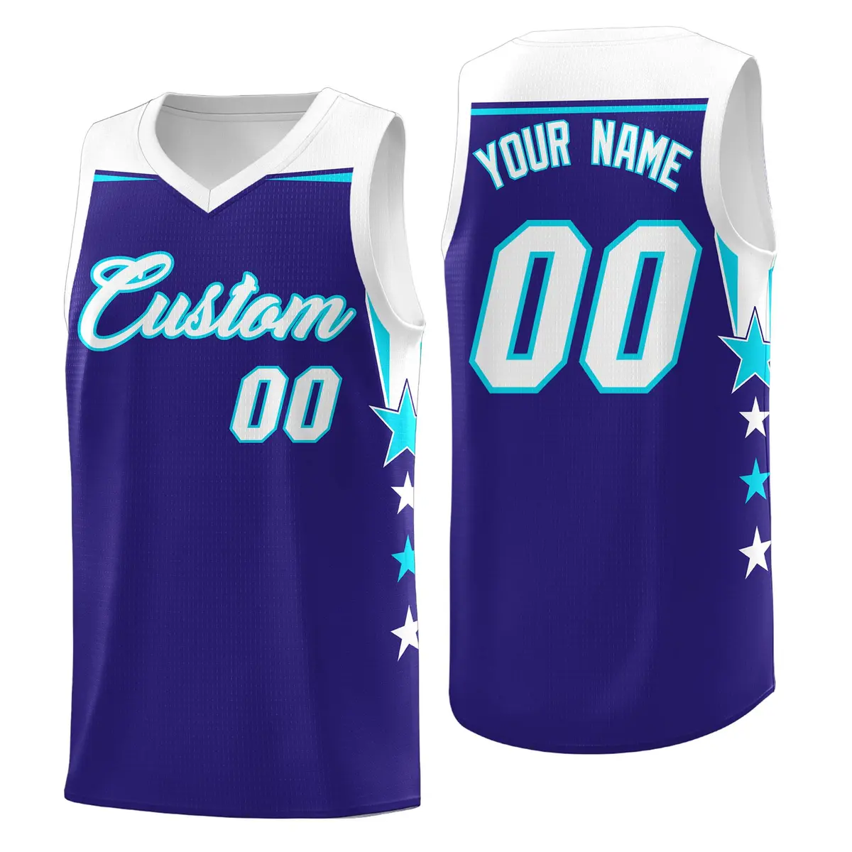 Orange White Two Tone Side Star Color Block Basketball Jersey