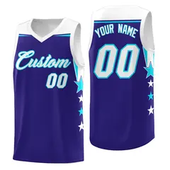 Orange White Two Tone Side Star Color Block Basketball Jersey 1