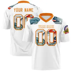 Orange White Ukiyo-e Auspicious Clouds Graffiti Football Jersey 1