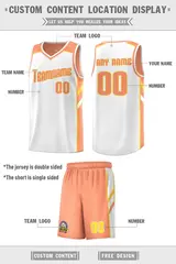 Orange White-Yellow Double Side Men Basketball Jersey Set 2
