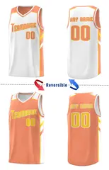 Orange White-Yellow Double Side Men Basketball Jersey Set 3