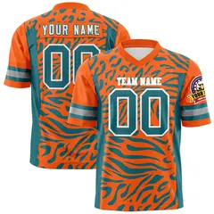 Orange White Zebra Stripes Football Jersey 1