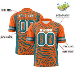 Orange White Zebra Stripes Football Jersey 2
