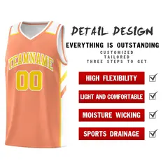 Men's Orange Yellow Classic Basketball Jersey 4