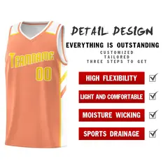 Men's Orange Yellow Classic Basketball Jersey 4