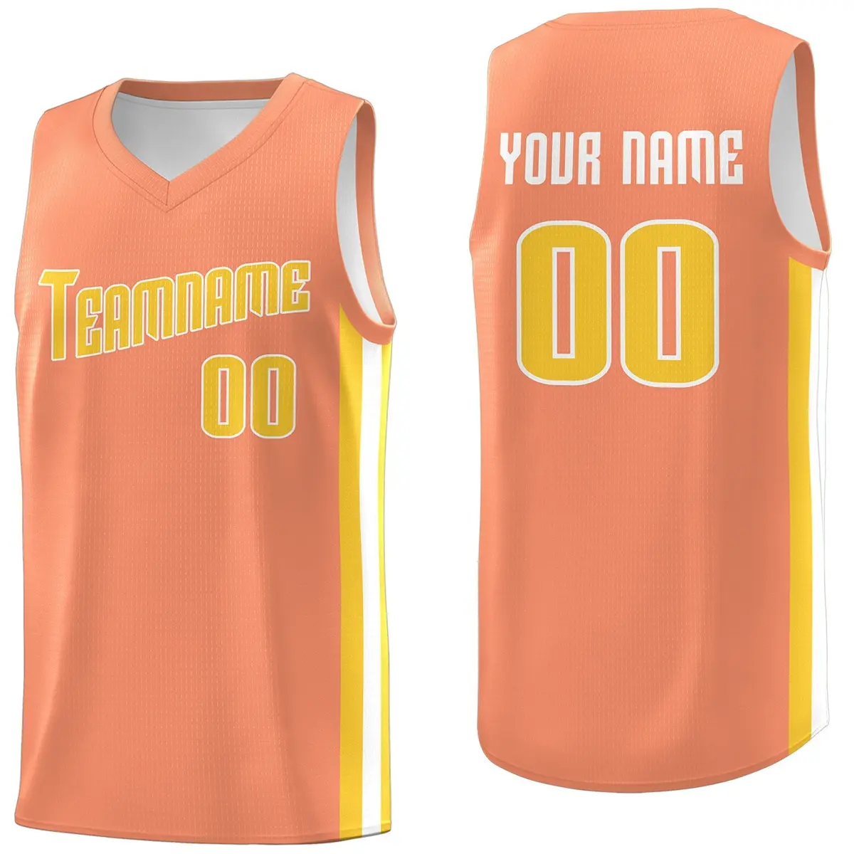 Orange Yellow Classic Breathable Basketball Jersey