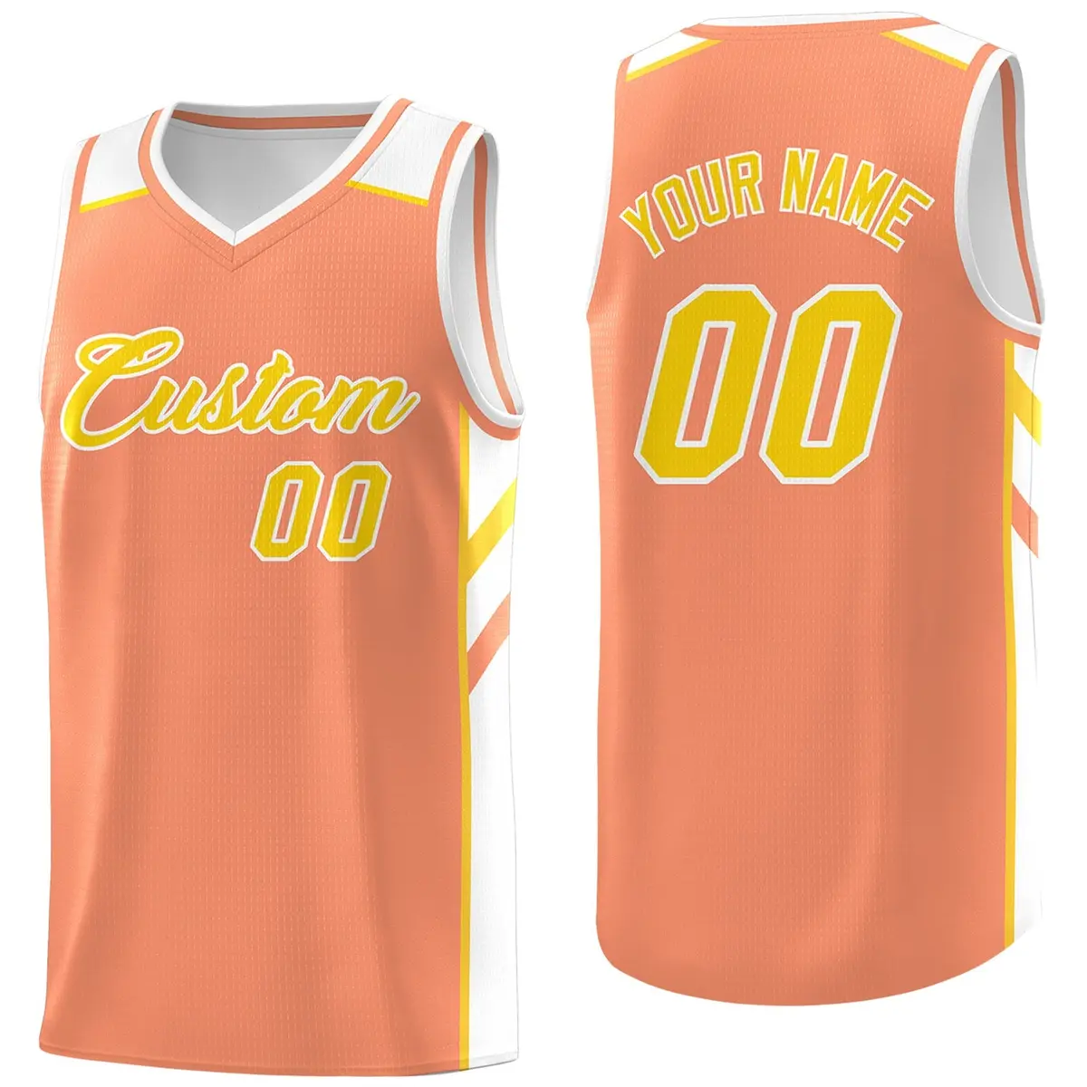 Orange Yellow Classic Breathable Basketball Jersey