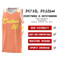 Orange Yellow Classic Breathable Basketball Jersey 4