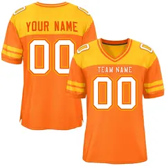 Orange Yellow Color Block Authentic Football Jersey 1