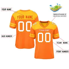Orange Yellow Color Block Authentic Football Jersey 2