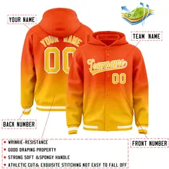 Orange Yellow Gradient Letterman Varsity Jacket Hoodie 4