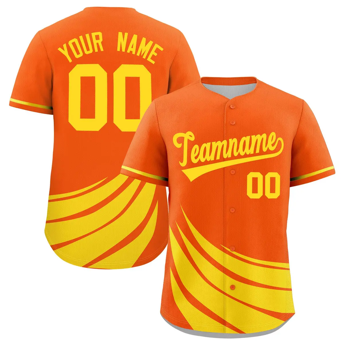 Orange Yellow Graffiti Wind Mark Baseball Jersey