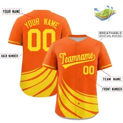 Orange Yellow Graffiti Wind Mark Baseball Jersey 2
