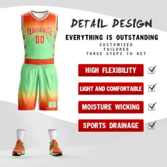 Orange Yellow Orange-White Gradient Basketball Jersey 2