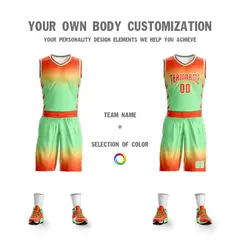 Orange Yellow Orange-White Gradient Basketball Jersey 3