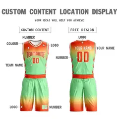 Orange Yellow Orange-White Gradient Basketball Jersey 4