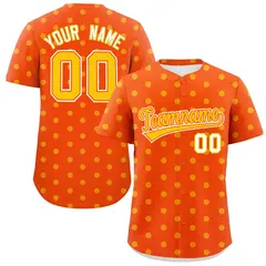 Orange Yellow Polka Dot Graffiti Authentic Baseball Jersey