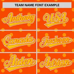 Orange Yellow Polka Dot Graffiti Authentic Baseball Jersey 3