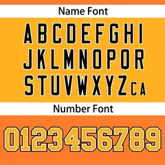 Orange-Yellow Raglan Sleeves Football Jersey 4