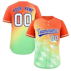 Orange Yellow Royal-White Gradient Baseball Jersey