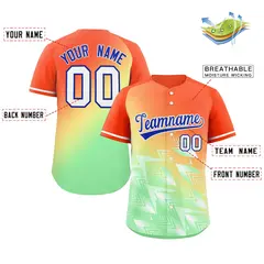 Orange Yellow Royal-White Gradient Baseball Jersey 2