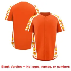 Orange Yellow Side Camo Baseball Jersey 7