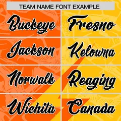 Orange Yellow Split Lightning Pattern Football Jersey 3