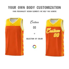 Orange Yellow Star Pattern Sports Basketball Jersey 3