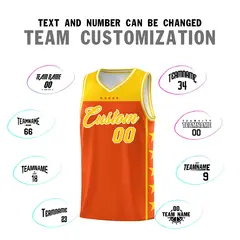 Orange Yellow Star Pattern Sports Basketball Jersey 4