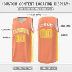 Orange Yellow-White Classic Basketball Jersey 2