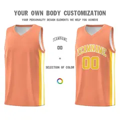 Orange Yellow-White Classic Basketball Jersey 3