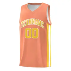 Orange Yellow-White Classic Mesh Sport Basketball Jersey